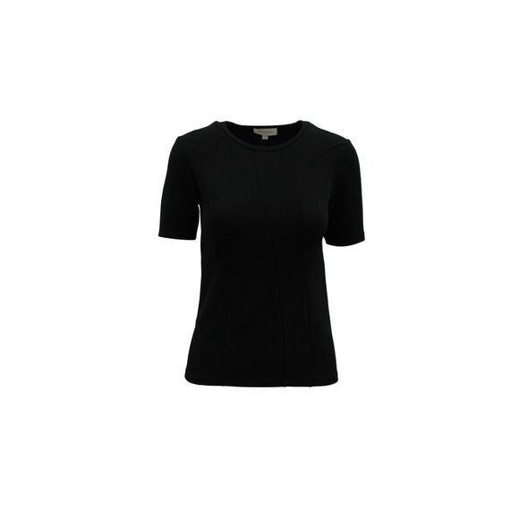 Calvin Klein Abstract Crewneck Top in Black Polyester